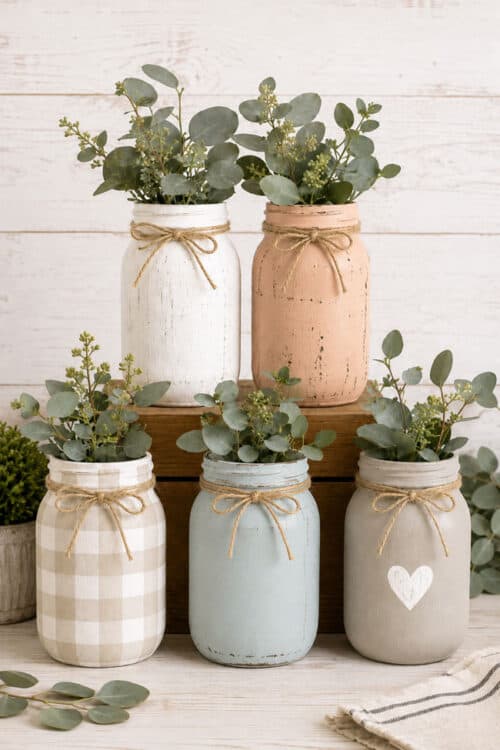 Painted Mason Jars Farmhouse Painted Mason Jars