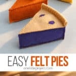 Pattern for felt pie slices