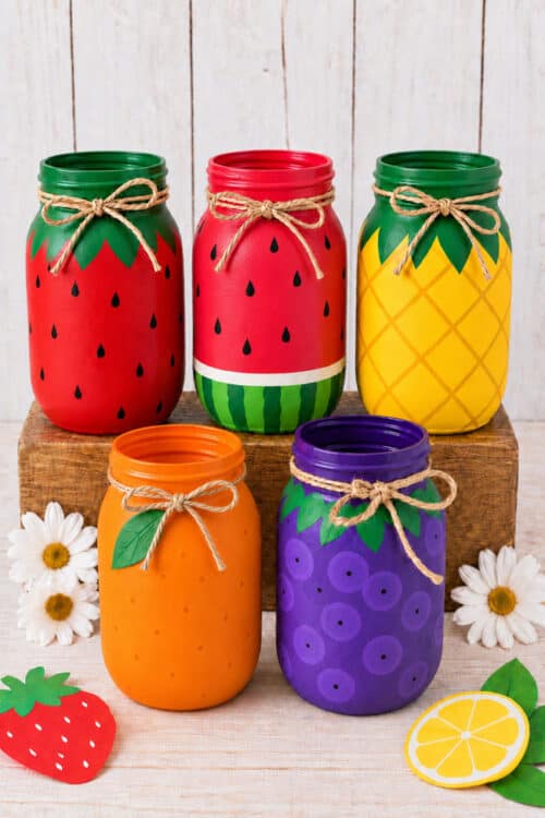 Mason Jar Painting Fruit Painted Mason Jars