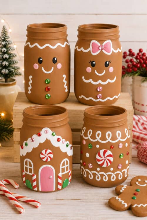 Painting Mason Jars Gingerbread Painted Mason Jars