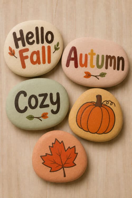 Painted Rocks for Fall Hello fall painted rocks