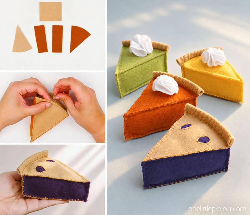 How to Make Felt Pie DIY felt pie slices