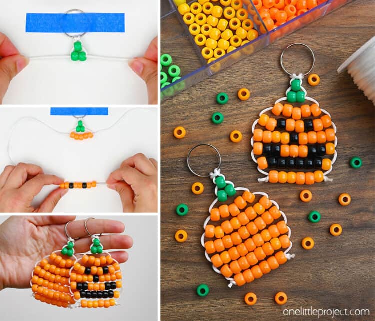 How to Make Pony Bead Pumpkins DIY pony bead pumpkins