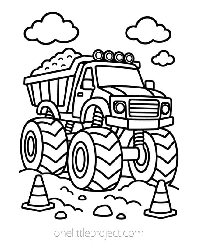 Monster Truck Color Page Monster Truck Color Page - monster dump truck