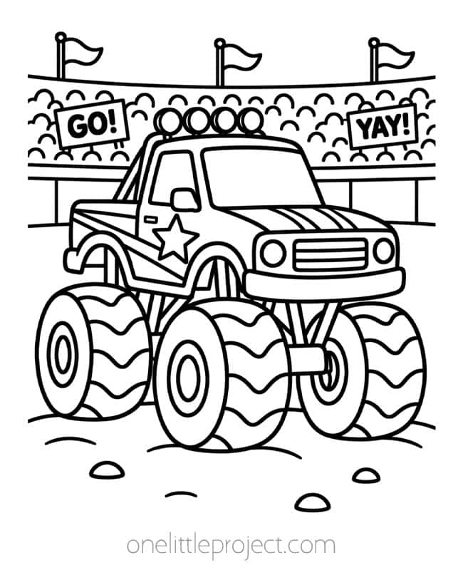 Monster Truck Coloring Pages Monster Truck Coloring Pages - at the stadium