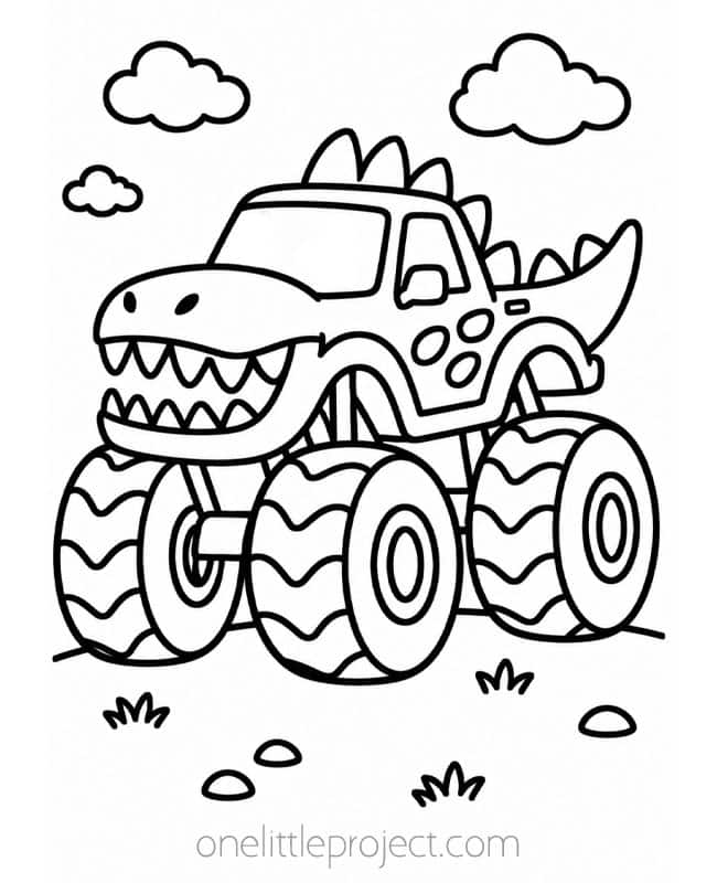 Monster Truck Coloring Pages Monster Truck Coloring Pages - dinosaur truck