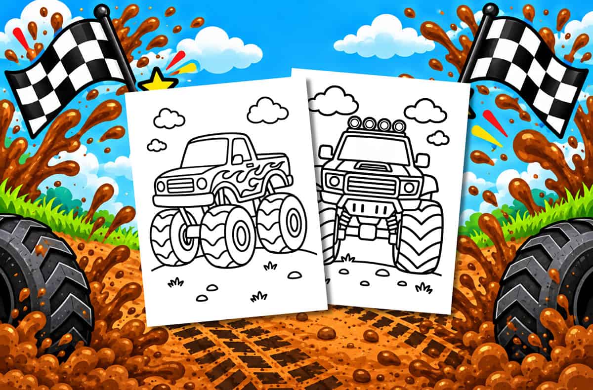 Printable monster truck coloring pages