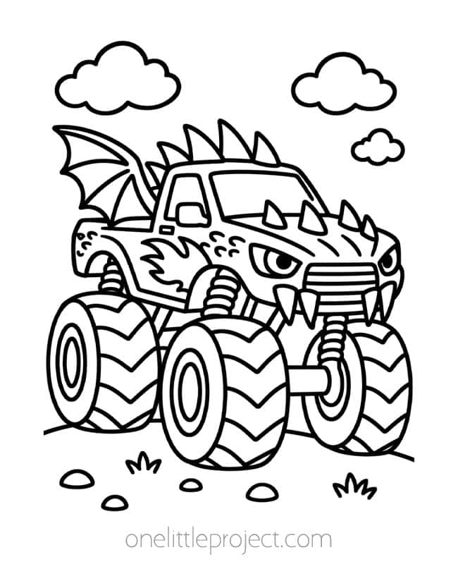 Monster Truck Coloring Sheets Monster Truck Coloring Sheets - dragon truck