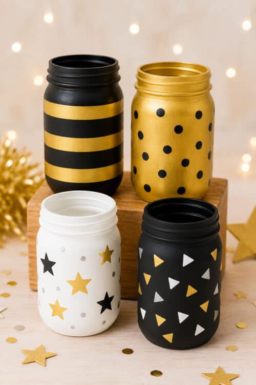 Painting Mason Jars New Year's Eve Painted Mason Jars