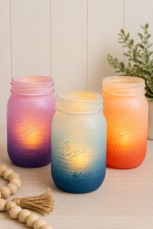 Painted Mason Jar Ideas Ombre Painted Mason Jar Lanterns
