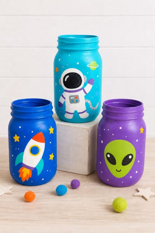 Painted Mason Jars Outer Space Painted Mason Jars