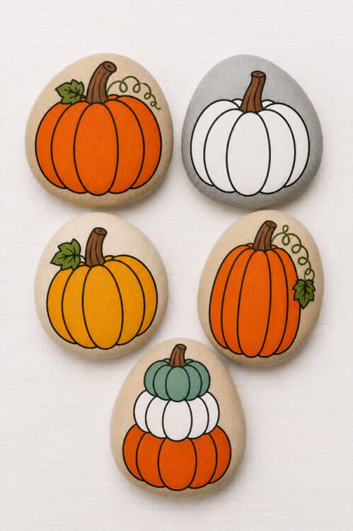 Fall Painted Rocks Pumpkin painted rocks