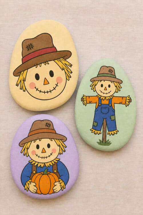Fall Rock Painting Ideas Scarecrow painted rocks