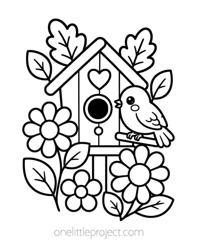 September Coloring Pages September Coloring Pages - birdhouse