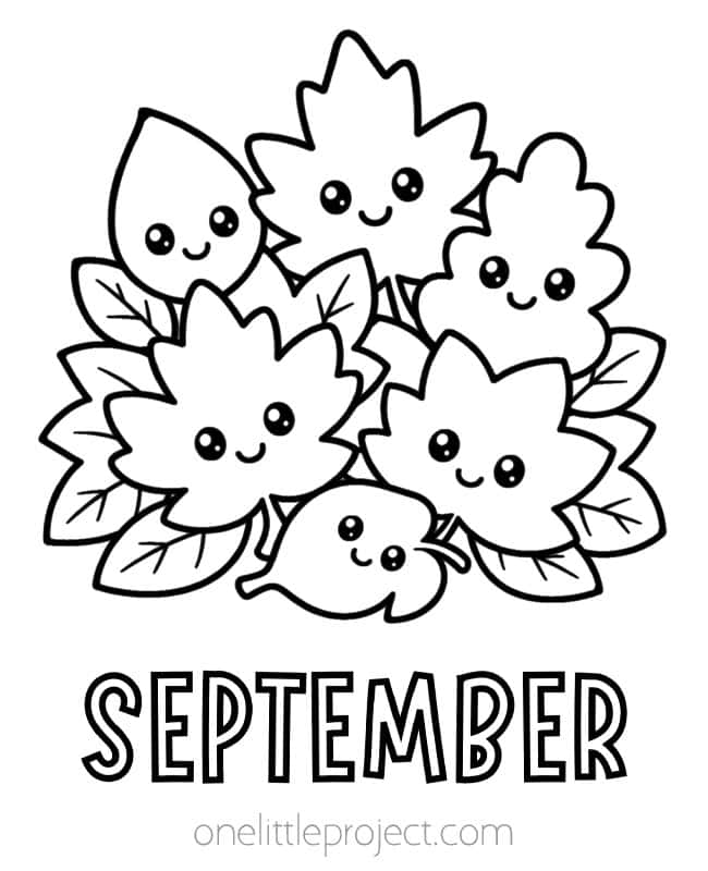 September Coloring Pages September Coloring Pages - fall leaves