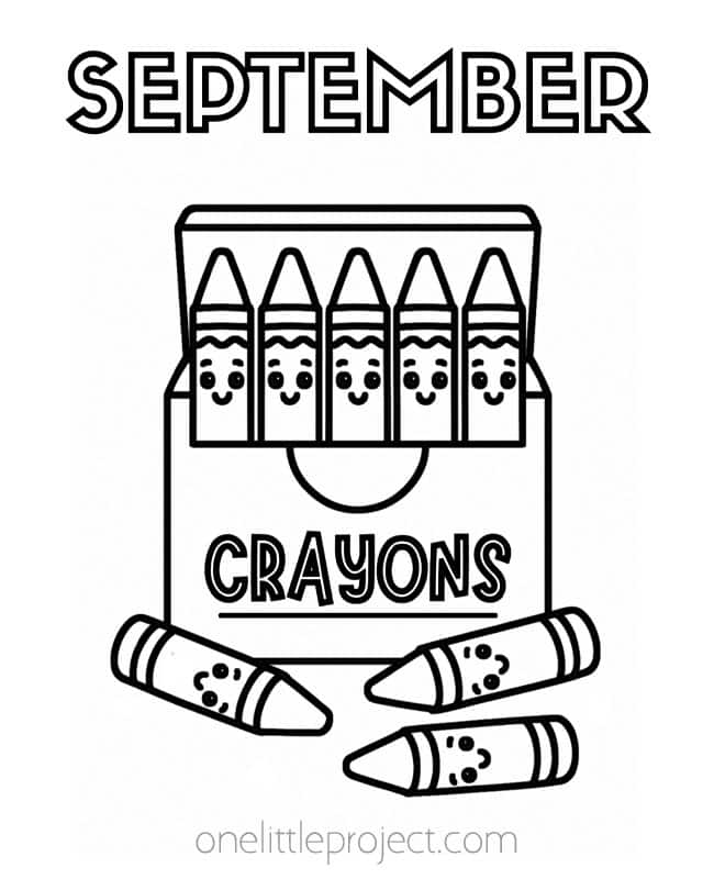 September Coloring Pages September Coloring Pages - box of crayons
