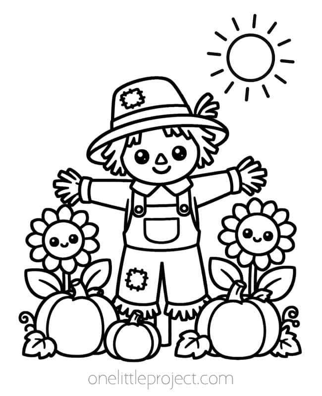 September Coloring Sheets September Coloring Sheets - scarecrow