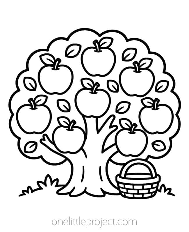 September Coloring Sheets September Coloring Sheets - apple tree