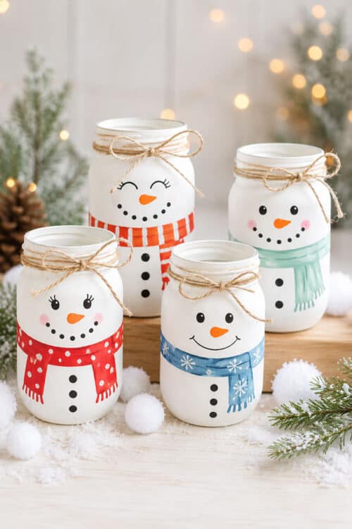 Painting Mason Jars Snowman Painted Mason Jars