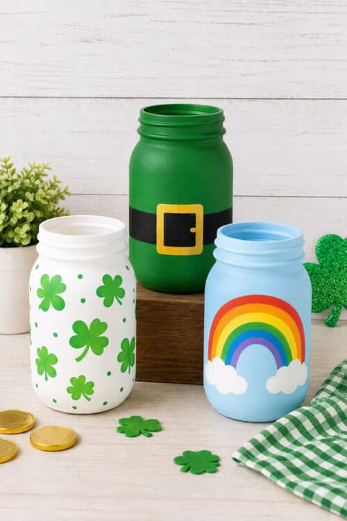Painted Mason Jars St. Patrick's Day Painted Mason Jars