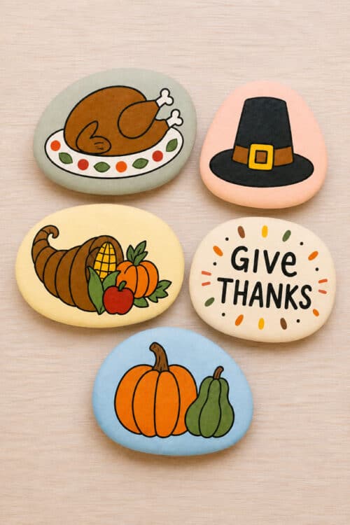 Fall Painted Rocks Thanksgiving painted rocks