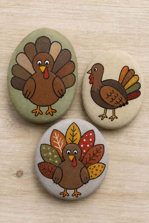 Fall Rock Painting Ideas Turkey painted rocks