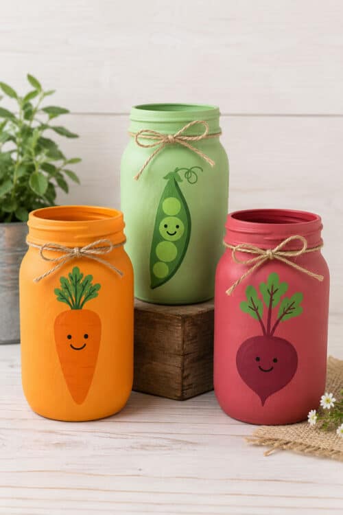 Mason Jar Painting Vegetable Painted Mason Jars
