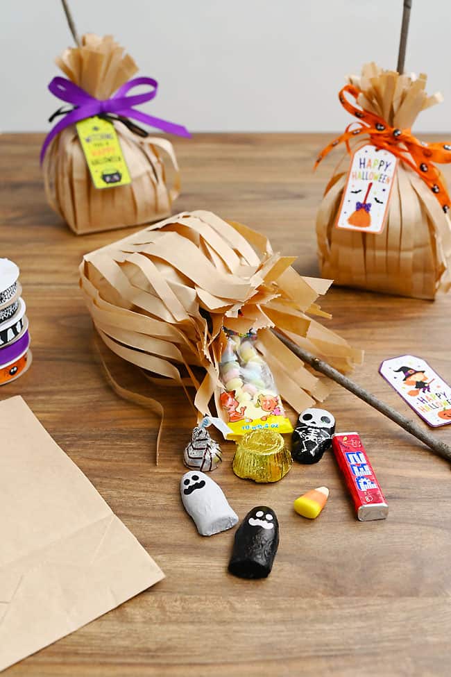 Witch Treat Bags Opening a Halloween treat bag