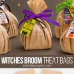 Treat bags look like witch brooms