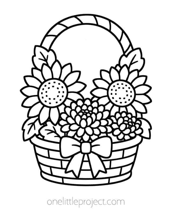 Coloring Pages for October Coloring Pages for October - sunflowers and mums