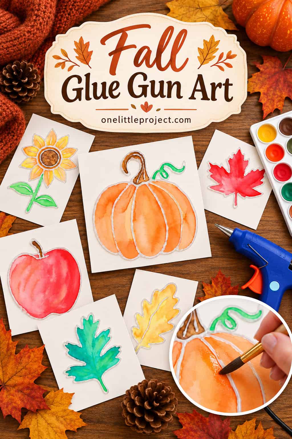 Fall Glue Gun Art | Easy Hot Glue Painting Ideas for Autumn