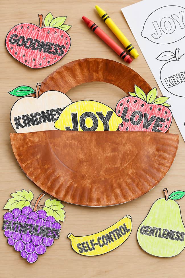 Fruit of the Spirit Basket Craft Printable fruit of the holy spirit craft with supplies to make more