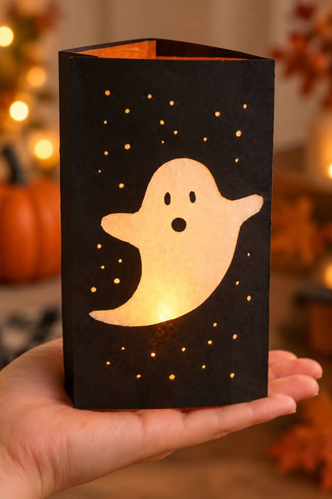 Halloween Paper Lantern Holding a ghost paper lantern