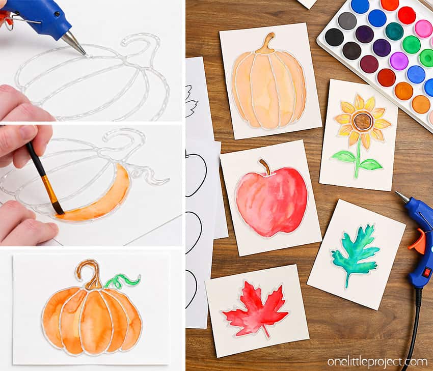 How to Make Fall Glue Gun Art DIY fall glue gun art