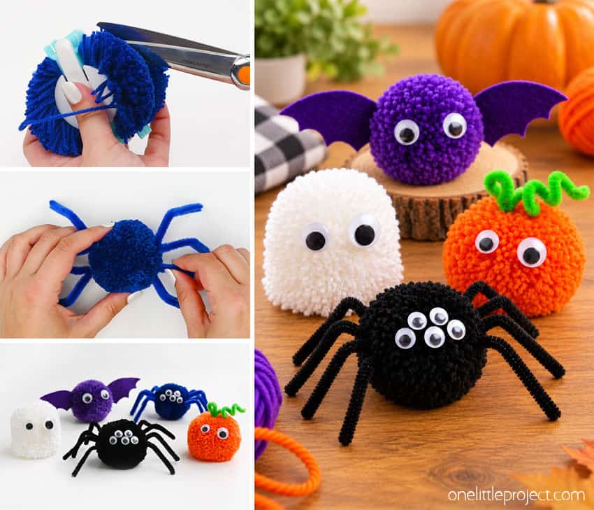 How to Make Halloween Pom Poms DIY Halloween pom poms