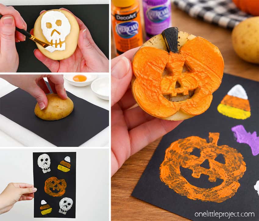 How to Make Halloween Potato Stamps DIY potato stamps