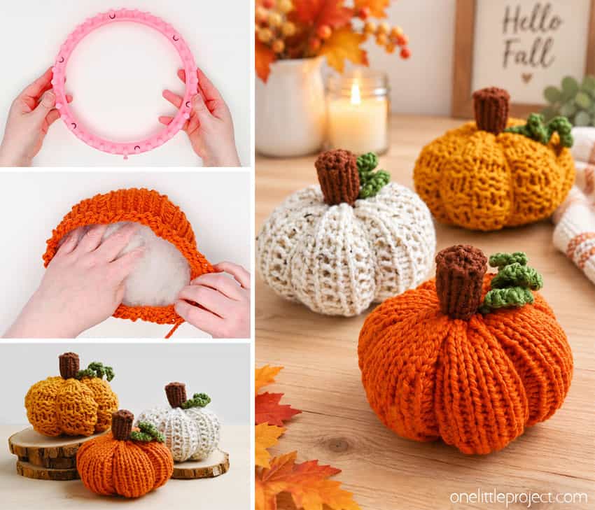 How to Make a Loom Knit Pumpkin DIY loom knit pumpkin