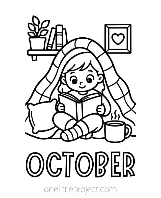 October Color Sheets October Color Sheets - reading under the blanket