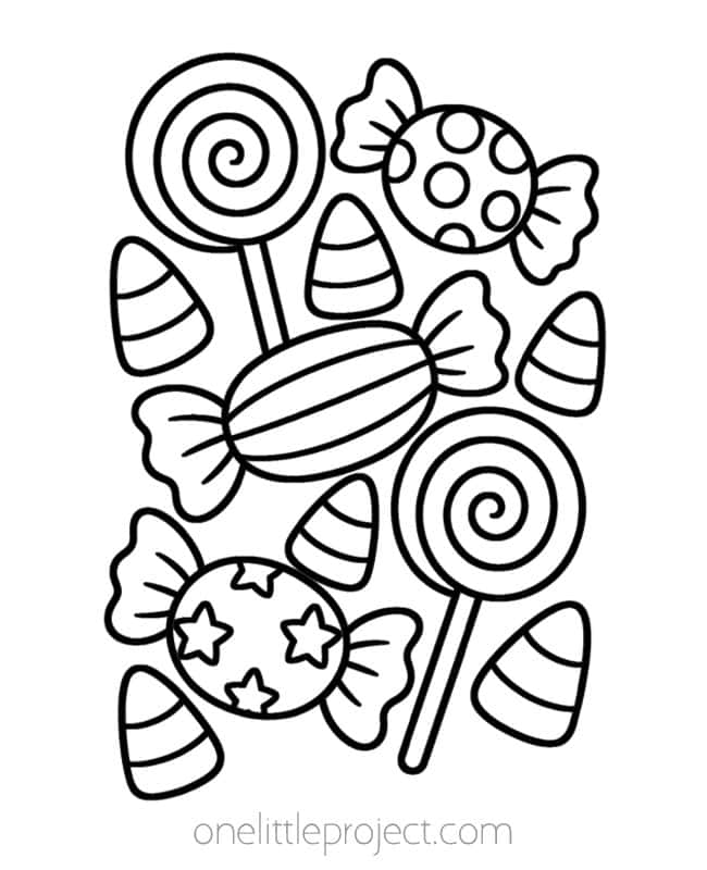 October Coloring Pages October Coloring Pages - candy