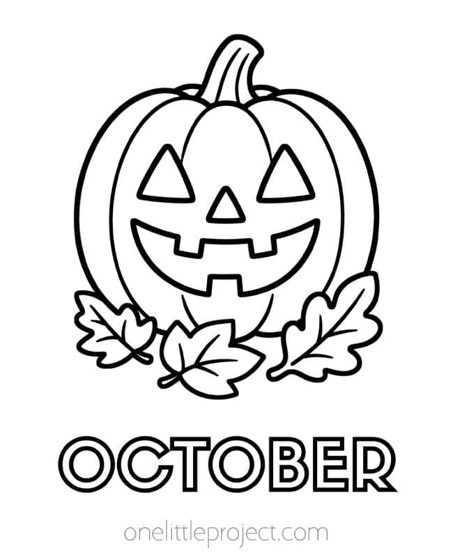 October Coloring Pages October Coloring Pages - jack-o-lantern
