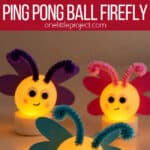 Firefly craft with ping pong ball and tealight