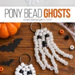 Ghost keychain from pony beads