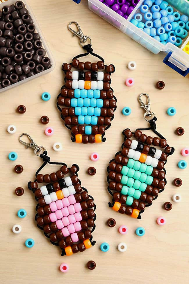 Pony Bead Owl Pattern Pony bead owls with colorful details