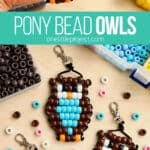 Pony bead owl keychain