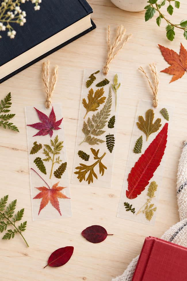 Pressed Leaves Bookmark Bookmarks with beautiful pressed leaves