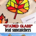 Making leaf suncatchers with a stained glass look